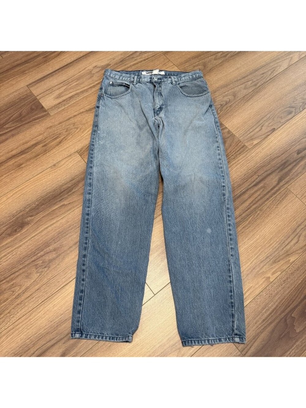 Vintage Anchor Blue Loose Jeans Mens 34x32 Faded Blue Denim Skate